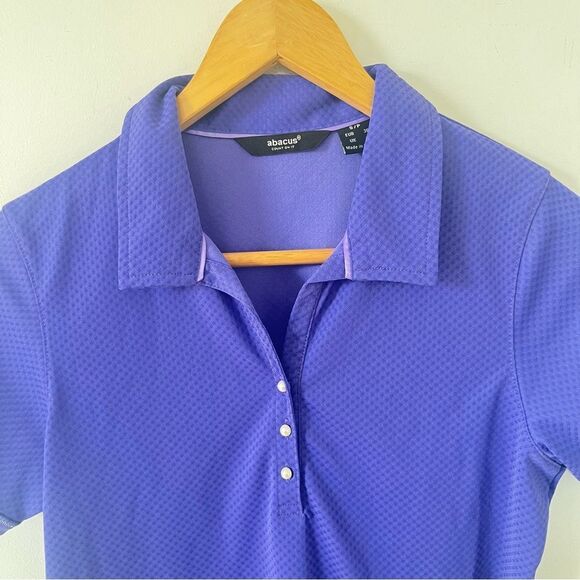 abacus‎ Deep Purple Pearl Buttons Short Sleeve Athletic Polo Shirt - Picture 6 of 8